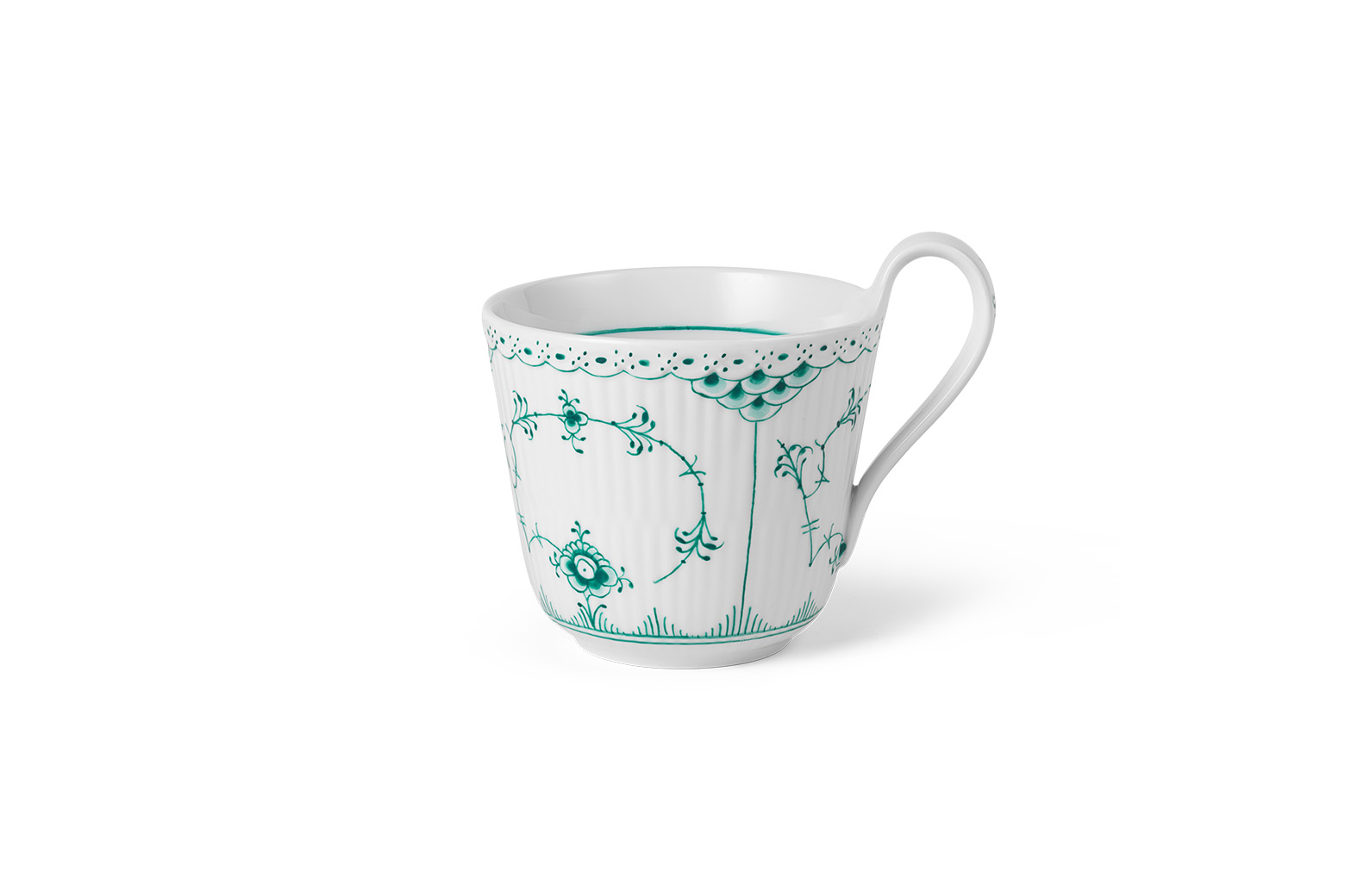 Emerald green Fluted Half Lace High Handle cup 33 cl